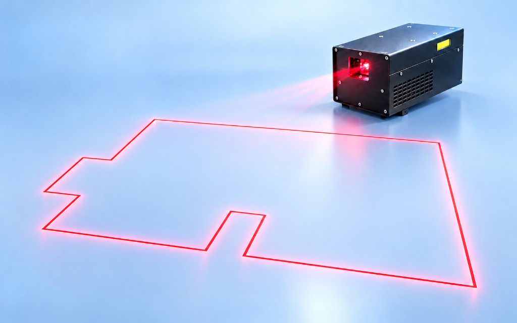 Проектор Laser 24 PRO: красная лазерная проекция контура на поверхность